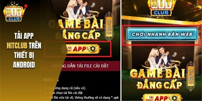 Tải app Hitclub trên thiết bị Android