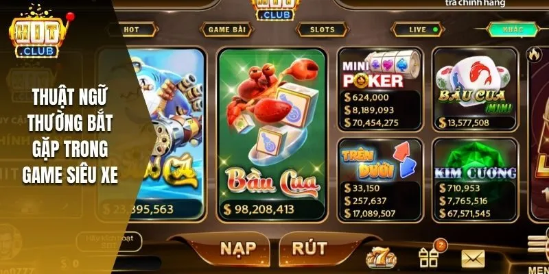 Thuật ngữ thường bắt gặp trong game siêu xe 